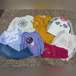 Nice 4t fall winter bundle panda bunnies floral knit cat & jack Oshkosh Carter's